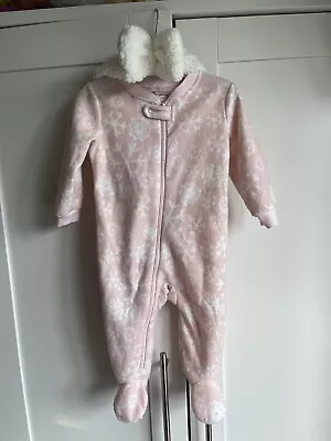 Baby Gear TK Maxx Baby Girl Snowflake Sleep-suit & Headband - Age 3 - 6 Months • £4.99