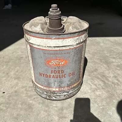 Vintage Ford Motor CO. Tractor Hydraulic Oil 5 Gal. Rare Can Dearborn MI • $69.99