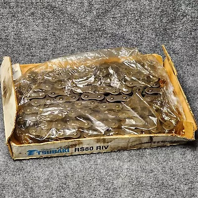 Tsubaki Rs80 Riv 10ft / Rs80h Riv Riveted Roller Chain 10 Feet Rs80h • $125