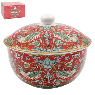 Leonardo William Morris Strawberry Thief Bowl With Lid Soup Bowl Serving Dish • £12.95