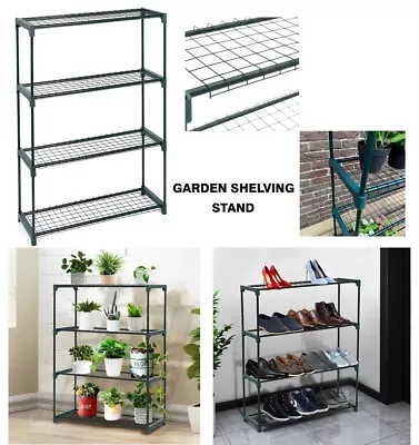 Garden Shelving Stand 4 Tier Greenhouse Multi-Purpose Plants Pots Trays Storage • £22.95