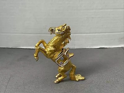 Gold Horse Jeweled Trinket Box Figurine • $49.99