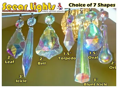 AB Glass Crystals Chandelier Droplets Spare Light Drops Vintage Retro Lamp Parts • £8.16