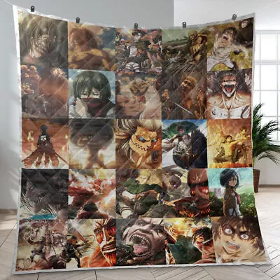 Attack On Titan Quilt Attack On Titan TV Series Quilt Blanket • $59.95