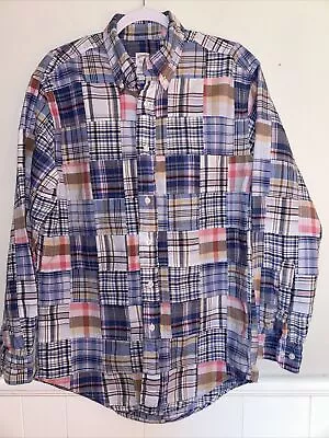 Brooks Brothers Button Up Shirt Madras Patchwork Plaid Men’s Small Long Sleeve • $19.40