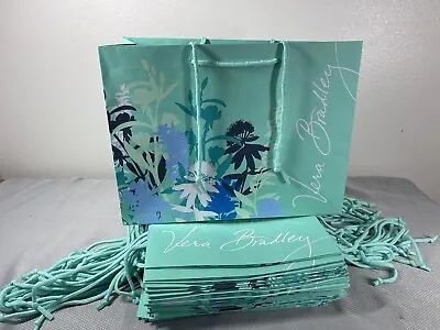 (25) Vera Bradley Aqua Teal Large 16  X 12  Reusable Shopping Tote Gift Bag Lot • $100