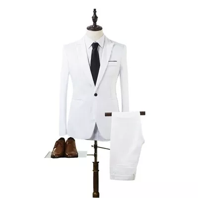 Hot Sale Men Suit Coat Pants Polyester Soft M~2XL Size M-2XL Slim Breathable • $26.30