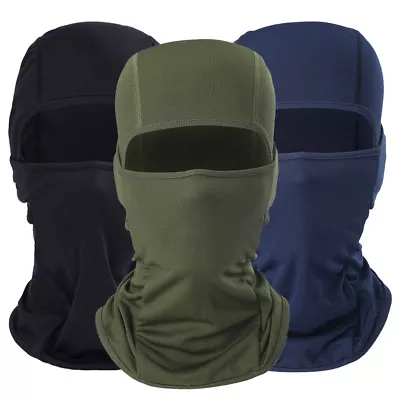 1/3PCS Full Face Mask Cover With Head Cover Motorcycle Headgear Balaclava Hat • $20.99