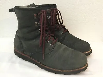 UGG Hannen 1008139 Boots - Men's Size 12 Olive Leather Fur Lined • $39.95