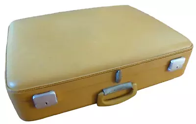 VTG 60s Luggage Suitcase Hard Shell Yellow Jetflite Jet Flite Flight Metal Clasp • $21.90