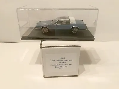 EMC 1985 Cadillac Eldorado Biarritz With Steinless Steel Roof Blue 1/43 Handmade • $664.96