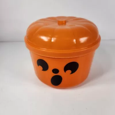 Vintage McDonalds Halloween Orange Pumpkin Happy Meal Bucket Pail Lid McBoo 1985 • $19.99