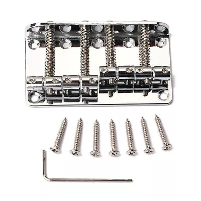 1 Set Bridge For Fender Precision Jazz Bass Guitar Parts Chrome 201B-4 Badass • $14.24