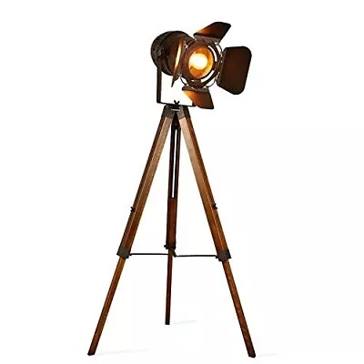 Decoluce Vintage Tripod Floor Lampnautical Teatre Retro Spotlightindustrial Deco • $186.73