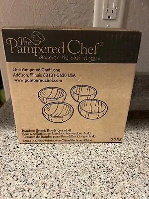 Pampered Chef Bamboo Snack Bowls Set Of 4 NIB #2253 • $24