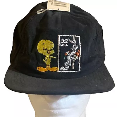 $15.95 • Buy Vintage Looney Tunes Bugs Bunny Tweety Snapback Hat USPS Stamp Collection 1997