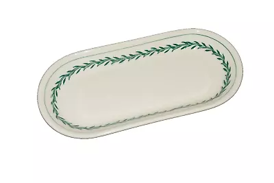 Walker China Vitrified Bedford Ohio GARLAND Green Serving Tray Oval / Oblong • $9.75