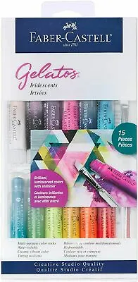 Faber Castell Gelatos Mix & Match 15 Pieces Water-soluble Crayons - Iridescents • $87.14