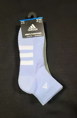 Adidas Men's Cushioned   Athletic Quarter Cut  Socks 3 Pair Shoe SZ 6-12 • $22.99