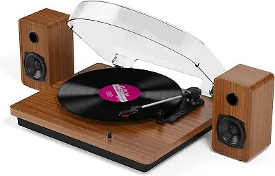 Record Player For Vinyl With 30W External Stereo Speakers Belt-Drive Turntable. • $78.99