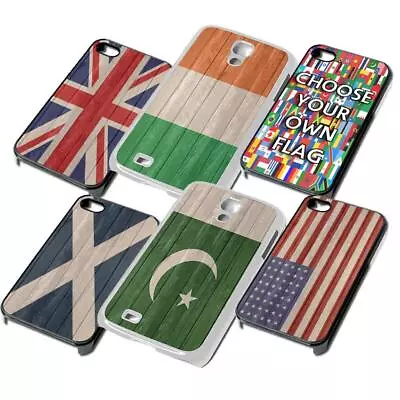 CUSTOM FLAG Wood Look Phone Cover For IPhone IPod Samsung 6 7 8 X XR 7th Case • £5.99