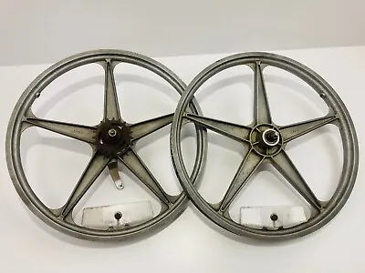 Vintage Set BMX Lester 16  Mag Wheels Rims Scrambler Mongoose Alloy 5 Spoke • $149.99