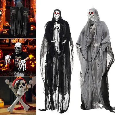 £8.95 • Buy Halloween Horror Ghost Skull Skeleton Head Mask Hands Cos Human Bones Prop Decor