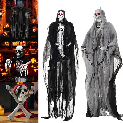 Halloween Horror Ghost Skull Skeleton Head Mask Hands Cos Human Bones Prop Decor • £6.95