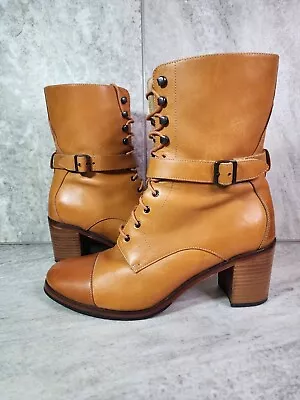 Wolverine 1000 Mile X Samantha Pleet Tan Blixen Heeled Mid Calf Boot Wmns Sz 8.5 • £72.98