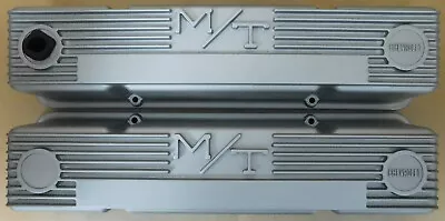 M/T Vintage 140R-50B Valve Covers SB Chevy Painted Finned Pair Gasser • $234.99