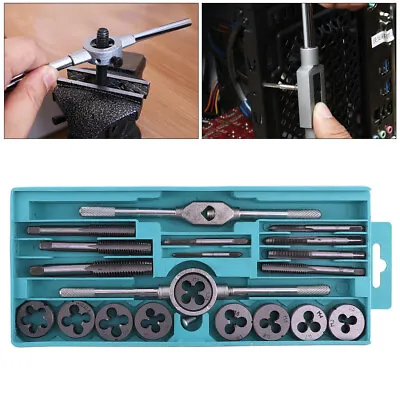 20pcs Metric Tap And Die Set M3-M12  Screw Thread Repair Tool With Storage Box • $19.88