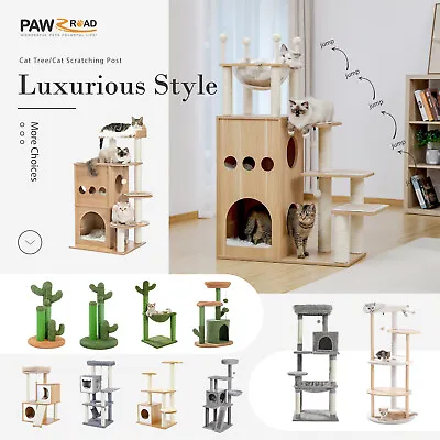 $35.99 • Buy PAWZ Road Cat Tree Tower Scratching Post Scratcher Wood Condo House Bed Cat Toys