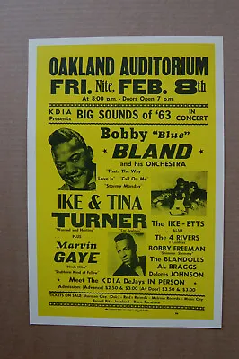 Bobby Bland Concert Tour Poster 1963 Oakland Auditorium Ike & Tina Turner Marv-- • $4.25