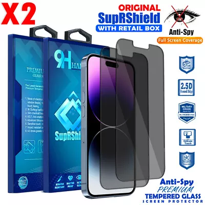 $4.75 • Buy 2X For IPhone 14 13 12 11 Pro XS Max XR Privacy Tempered Glass Screen Protector