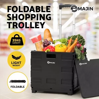 Emajin Foldable Shopping Cart Trolley Grocery Bag Basket  Rolling Wheel Portable • $39.95