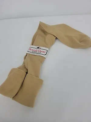 Vtg Bonnie Doon Acrylic Nylon Knee High Socks Average Fit 9-11 Beige Cream • $8