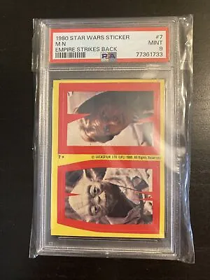 1980 Star Wars Empire Strikes Back Sticker M N PSA 9 Sticker #7 Yoda Han Solo • $100