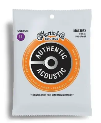 Martin Authentic Acoustic Flexible Core Silk & Phosphor Custom Guitar String Set • $16.99
