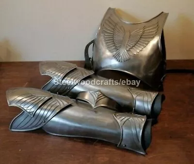 Medieval LOTR Elven Prince Armor Cuirass With Pair Leg Greaves & Crown Costume • $319.49