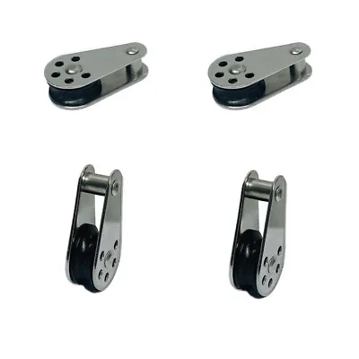 1/4  Sailing Block Marine Stainless Steel Fix Pin Rope Pulley Nylon Sheave 4 Pcs • $21.50