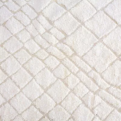 Rug Cream White Morrocan Rug Beni Ourain Handmade Berber Vintage Wool Carpet 5x8 • $425