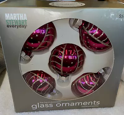 Martha Stewart Woodland Glass Ball Christmas Ornaments Hand Decorate Retired NIP • $18