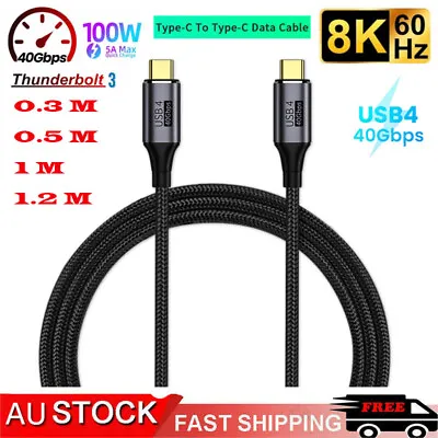 $16.99 • Buy Thunderbolt 3 USB4 Type-C Cable 40Gbps / PD 100W 8K Video Display Fast Charging