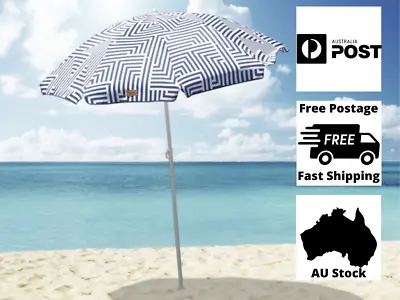 $59.95 • Buy 1.8m Folded Beach Umbrella With Carry Bag Outdoor Summer Protection Fun