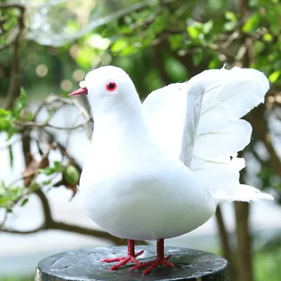 £6.82 • Buy Fake Artificial Feather Foam Doves Birds Wedding Decoration Venue Ornament 1