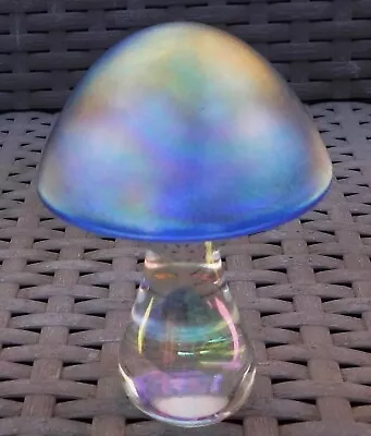 £16.99 • Buy Heron Iridescent Art Glass Mushroom Toadstool Paperweight