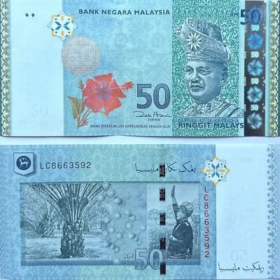 MALAYSIA 50 Ringgit 2007 50th Independence Commemorative Circulated Banknote • $20.99
