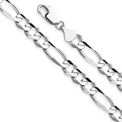 10K White Gold Solid 2.5mm Womens Italian Figaro Link Chain Pendant Necklace 16  • $99.99