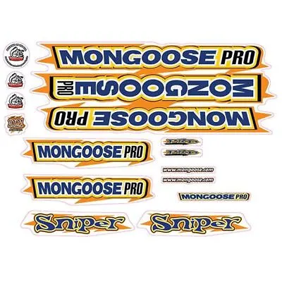 Mongoose - 2000 Sniper Blue Orange - Decal Set - Old School Bmx • $88
