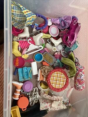 Lot Of Barbie Clothes Food Miniature Shoes Groovy Girls Dolls Boots Pillow Dishe • $7.99